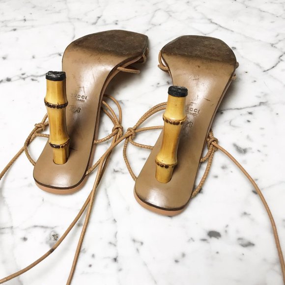 SOLD Gucci By Tom Ford Strappy Bamboo Heel Sandals - Picture 5 of 6
